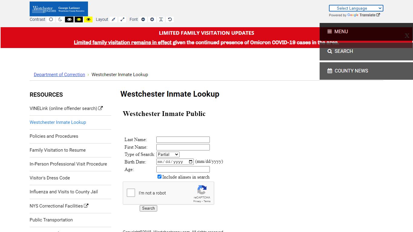 Westchester Inmate Lookup